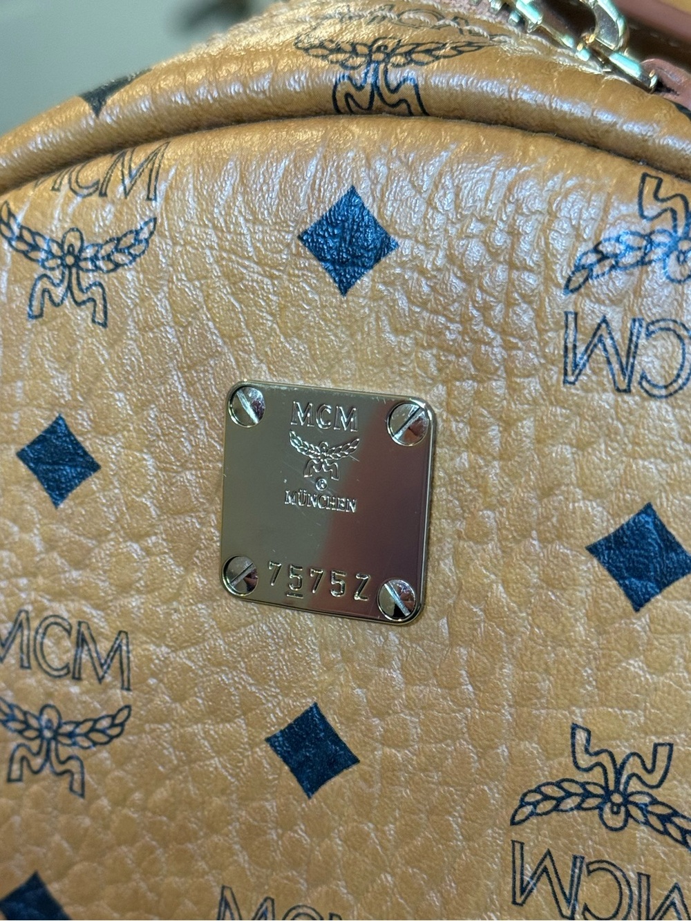MCM Cognac Monogram Visetos Backpack - Picture 9 of 9